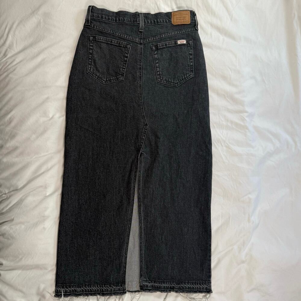 Levi's strauss signature Womens dark gray denim maxi skirt size 2 - Picture 7 of 9